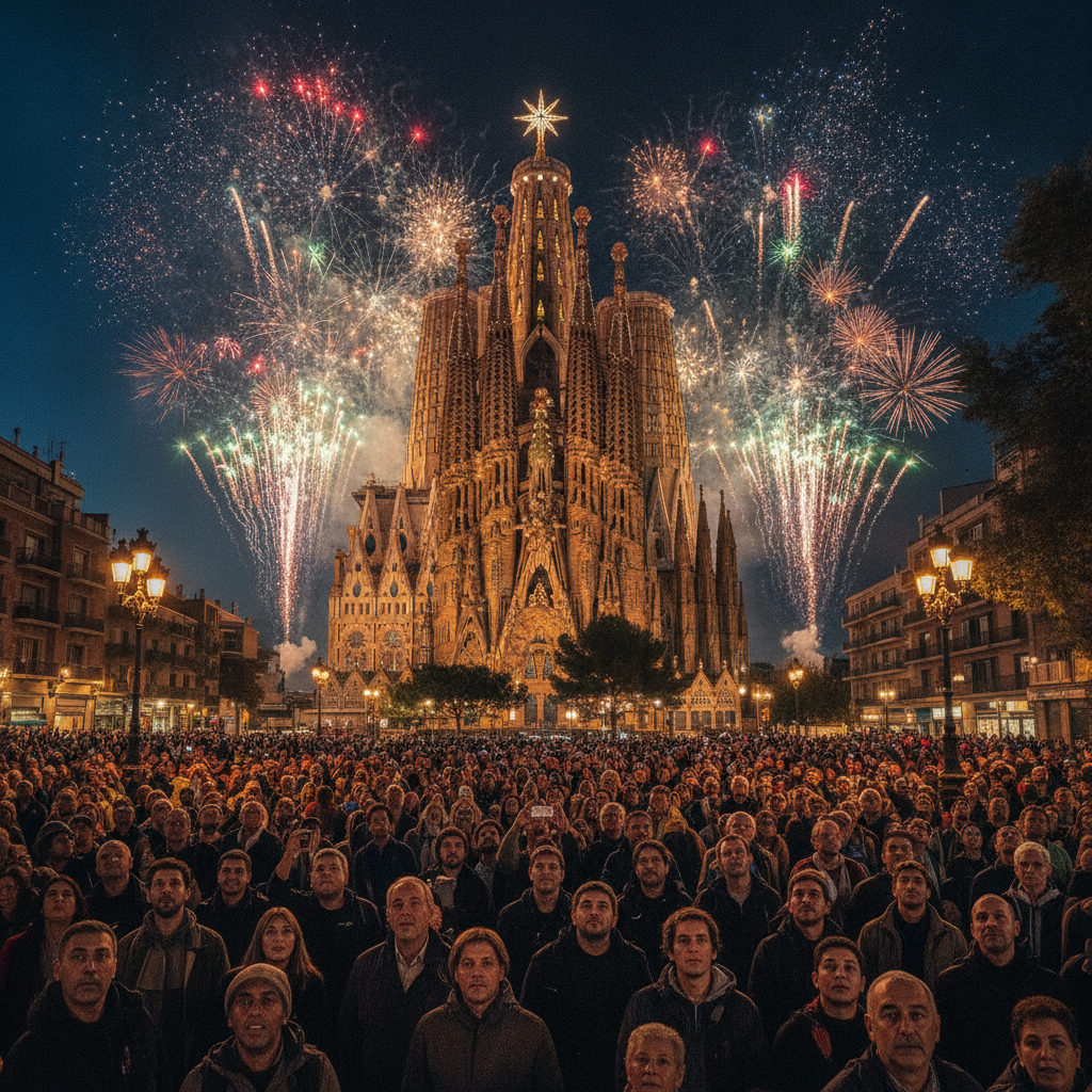La Sagrada Familia ilumina Barcelona con la inauguración de su Torre de Jesús por el Papa