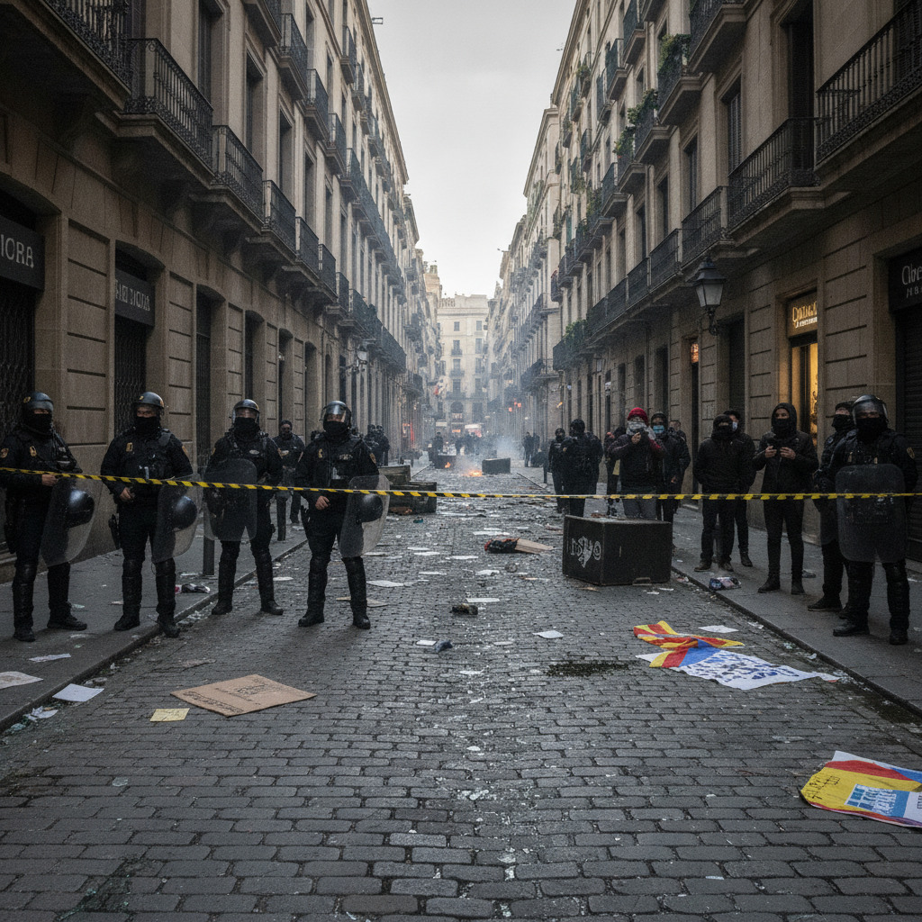 Cuatro mossos heridos en Barcelona durante disturbios entre antifascistas y neonazis
