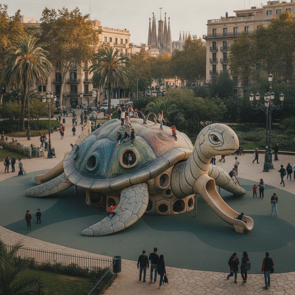 Barcelona tindrà un nou parc infantil amb forma de tortuga gegant a Nou Barris