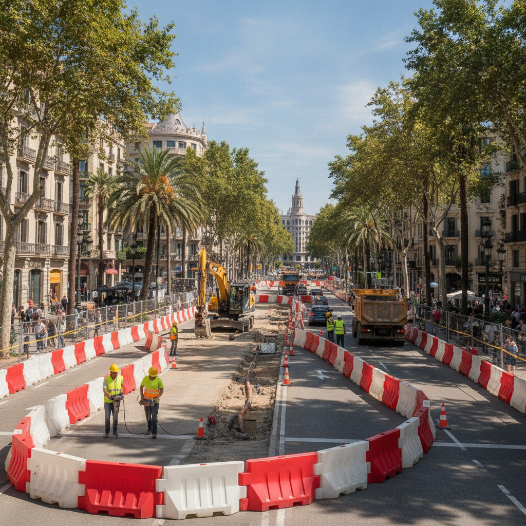 Más de 40 obras paralizarán Barcelona este verano: Meridiana y Balmes, las más afectadas