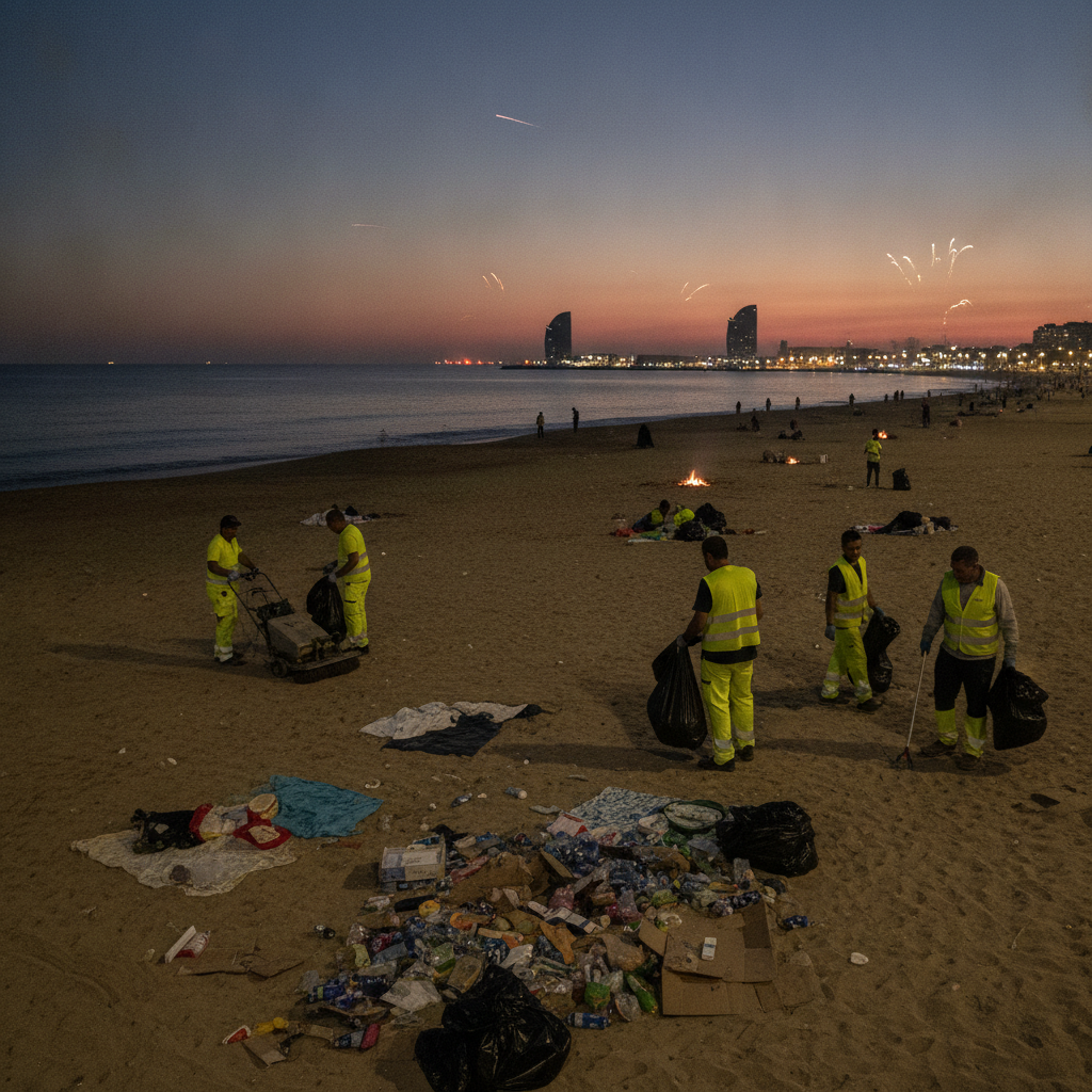 Barcelona refuerza limpieza y seguridad para Sant Joan en playas y calles