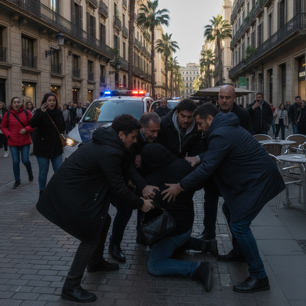 Vecinos de Barcelona frustran un robo y retienen al ladrón hasta la llegada de los Mossos