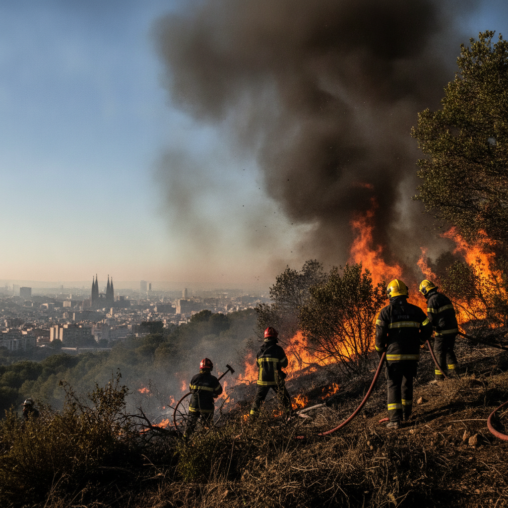 Detingut un presumpte piròman per l'incendi que va obligar a confinar 25.000 persones a Barcelona