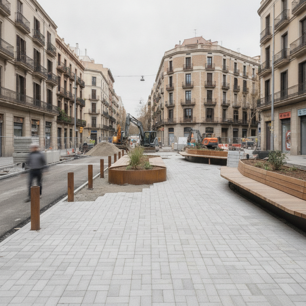 Reurbanización de Tenor Masini en Sants: Prioridad peatonal y mejora del espacio público