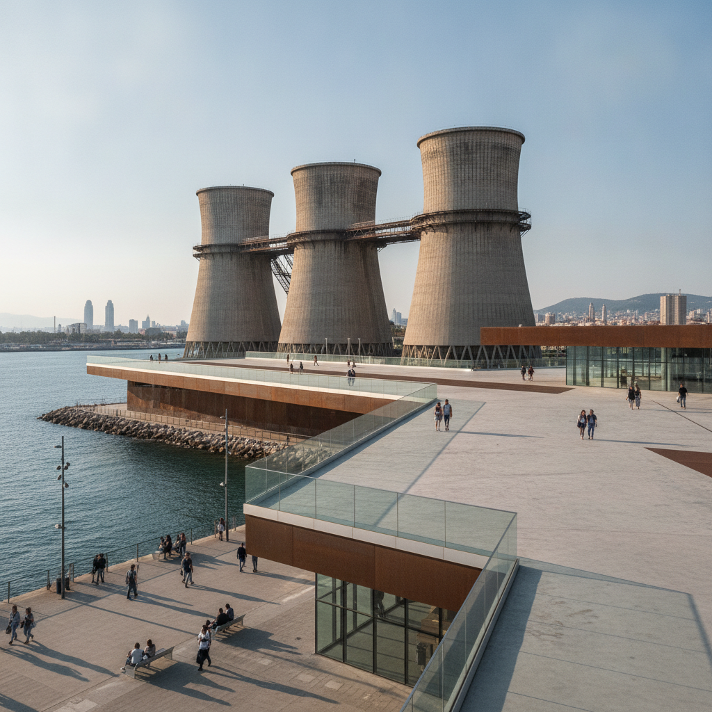 Las Tres Chimeneas de Sant Adrià se transforman en una 'fábrica de arte' con plaza frente al mar