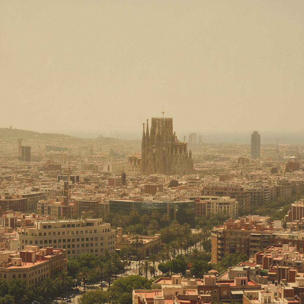 Barcelona afronta una nit xafogosa abans d'un diumenge amb pols del Sàhara