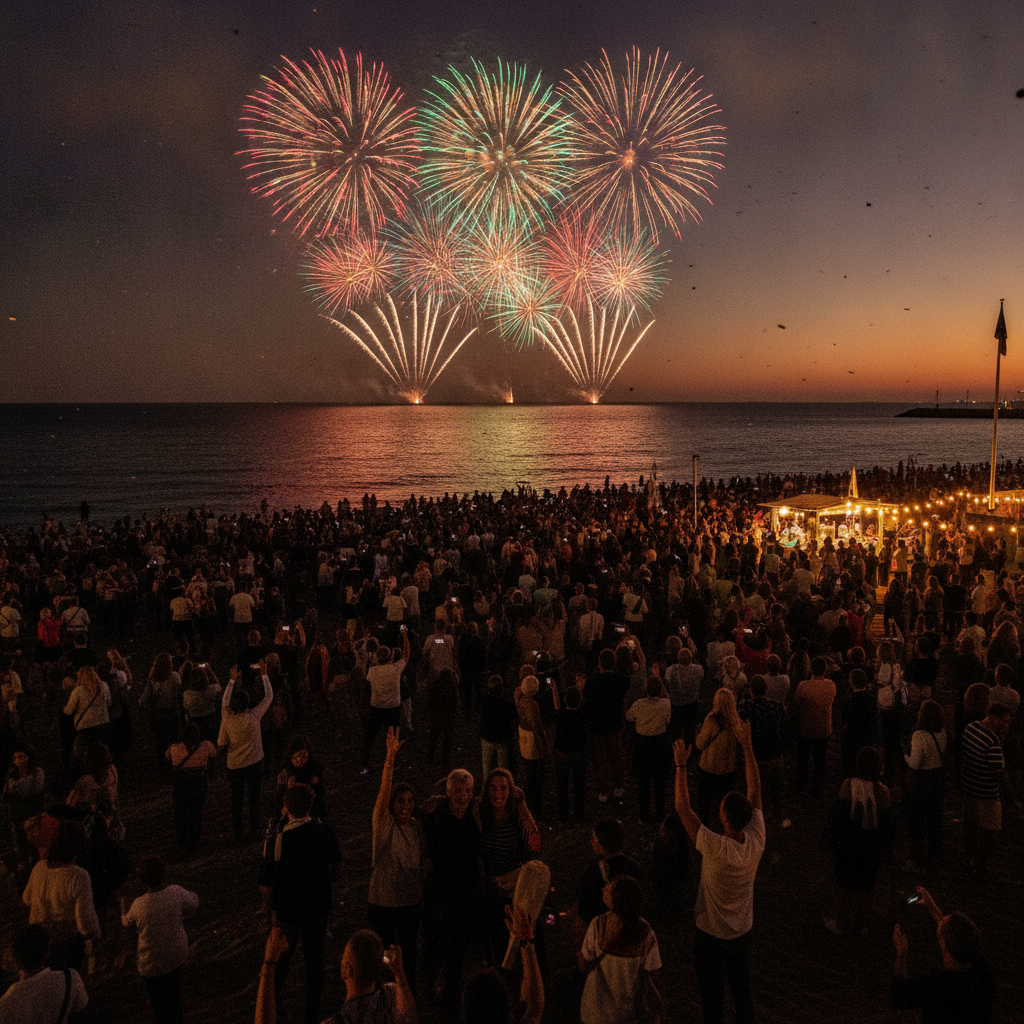 El Piromusical de la Mercè es trasllada a la platja del Bogatell per obres a la Fira de Barcelona
