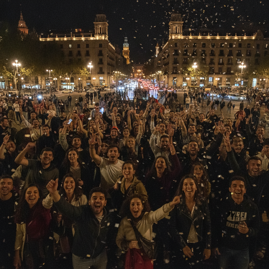 Barcelona celebra la victòria d'Espanya al Mundial sense incidents destacables
