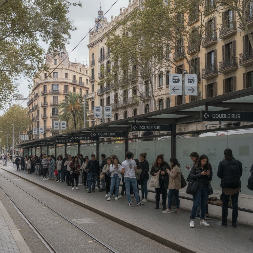 Barcelona amplía paradas de bus interurbano en la Diagonal para agilizar el transporte