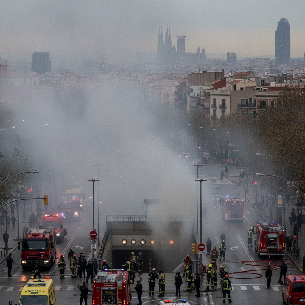 Incendio en la catenaria del Metro de Barcelona: desalojada Glòries y cerrada El Clot