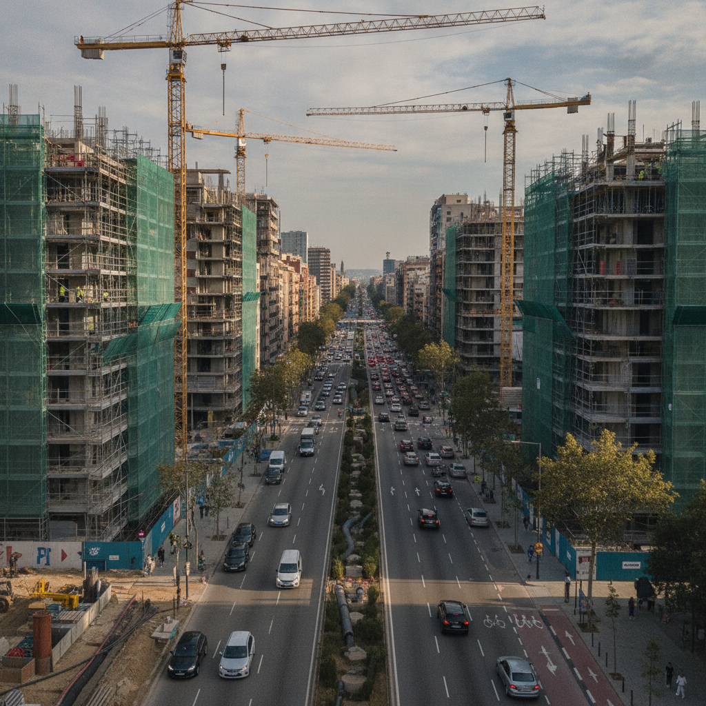 Obras en la Meridiana de Barcelona: Ejecución al 75% en el tramo Felip II-Fabra i Puig
