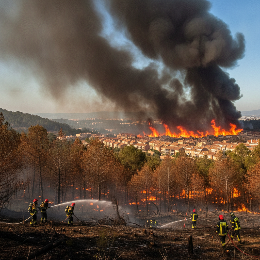Levantan el confinamiento en Canyelles (Barcelona) tras el incendio forestal