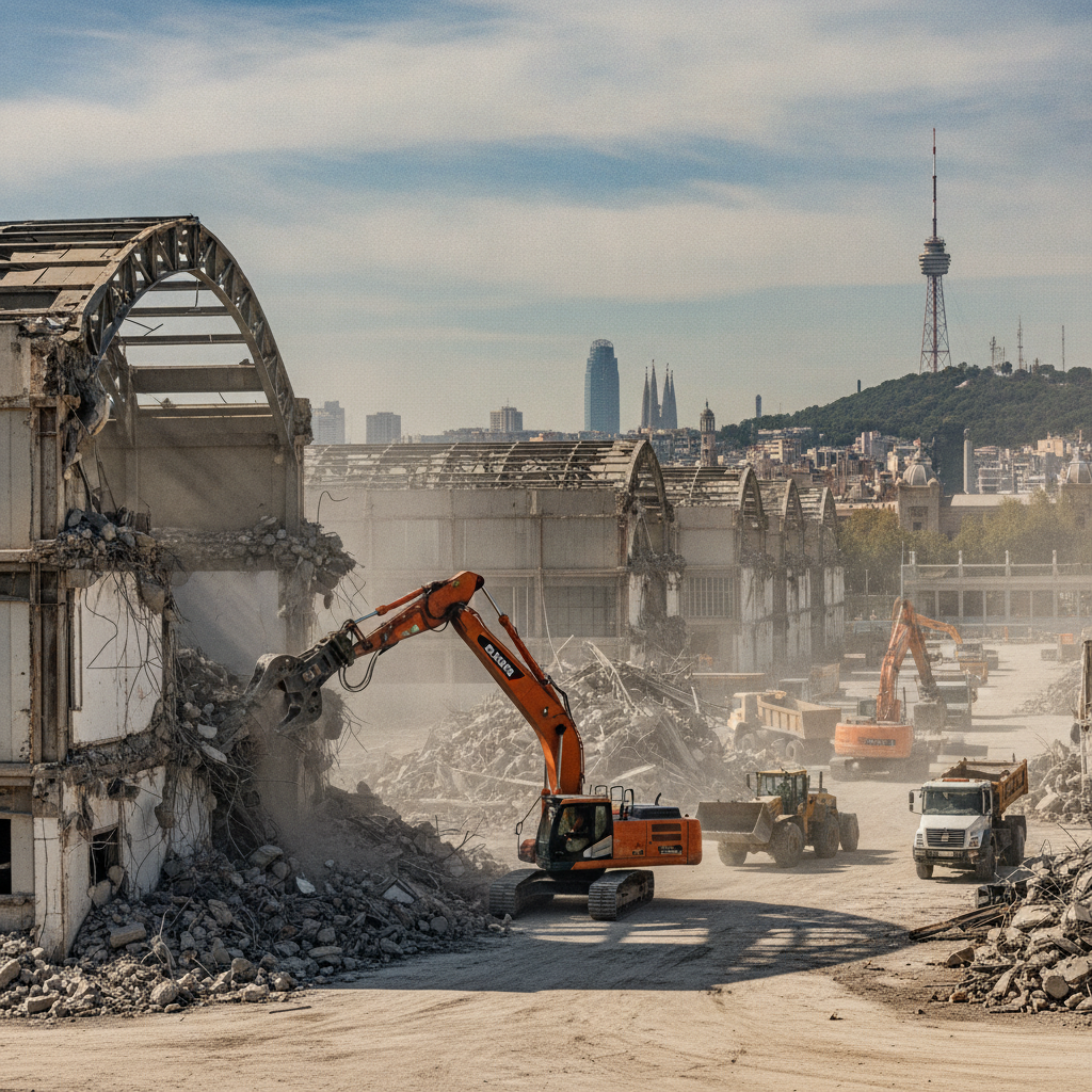 Barcelona inicia el derribo de pabellones en Fira de Montjuïc para el futuro Palau Multifuncional