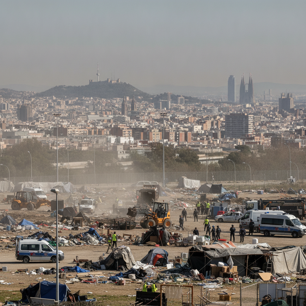 Desallotjat un assentament a Montjuïc per "seguretat i salubritat"