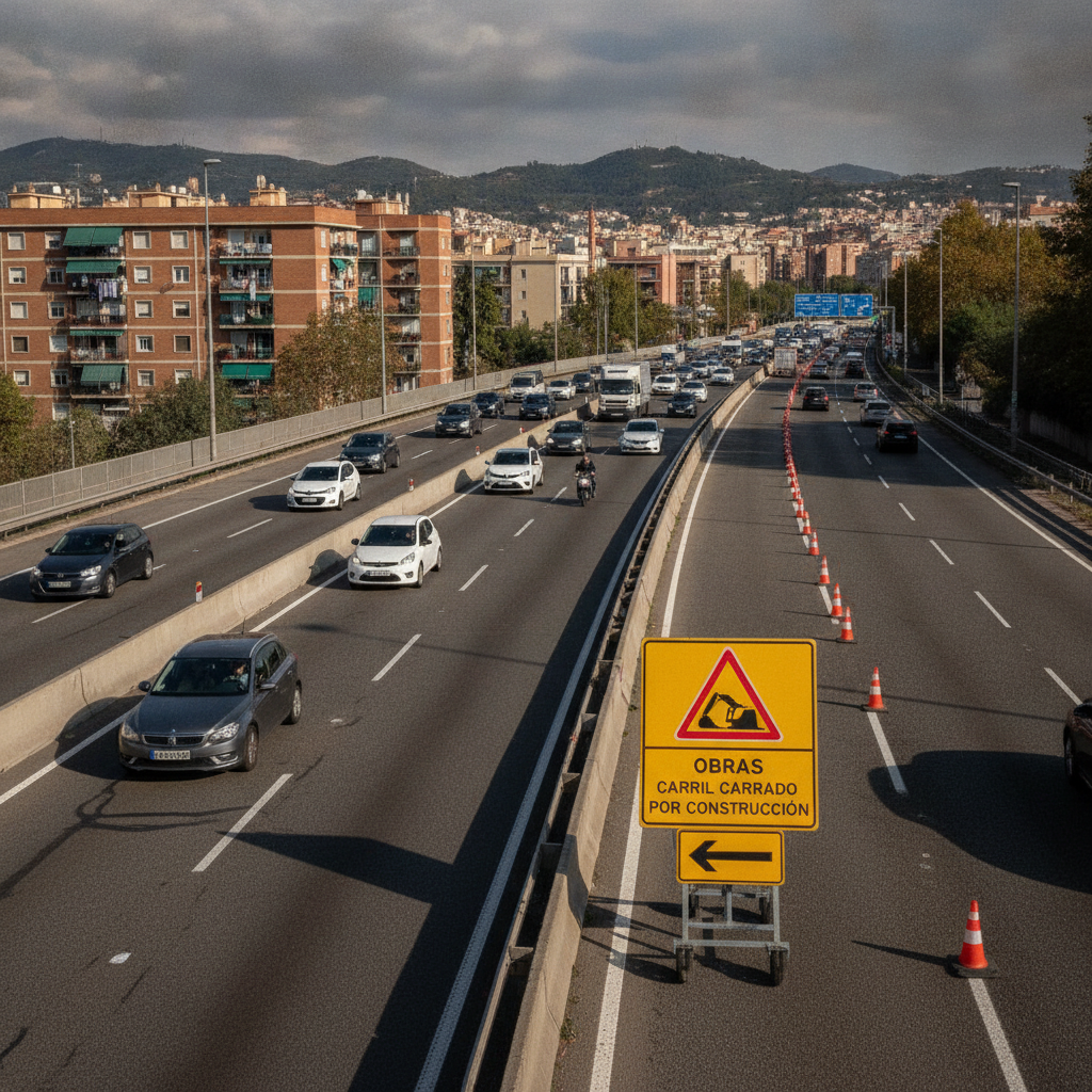 Obres a la Ronda de Dalt: Carril tallat per sentit fins al 24 d'agost
