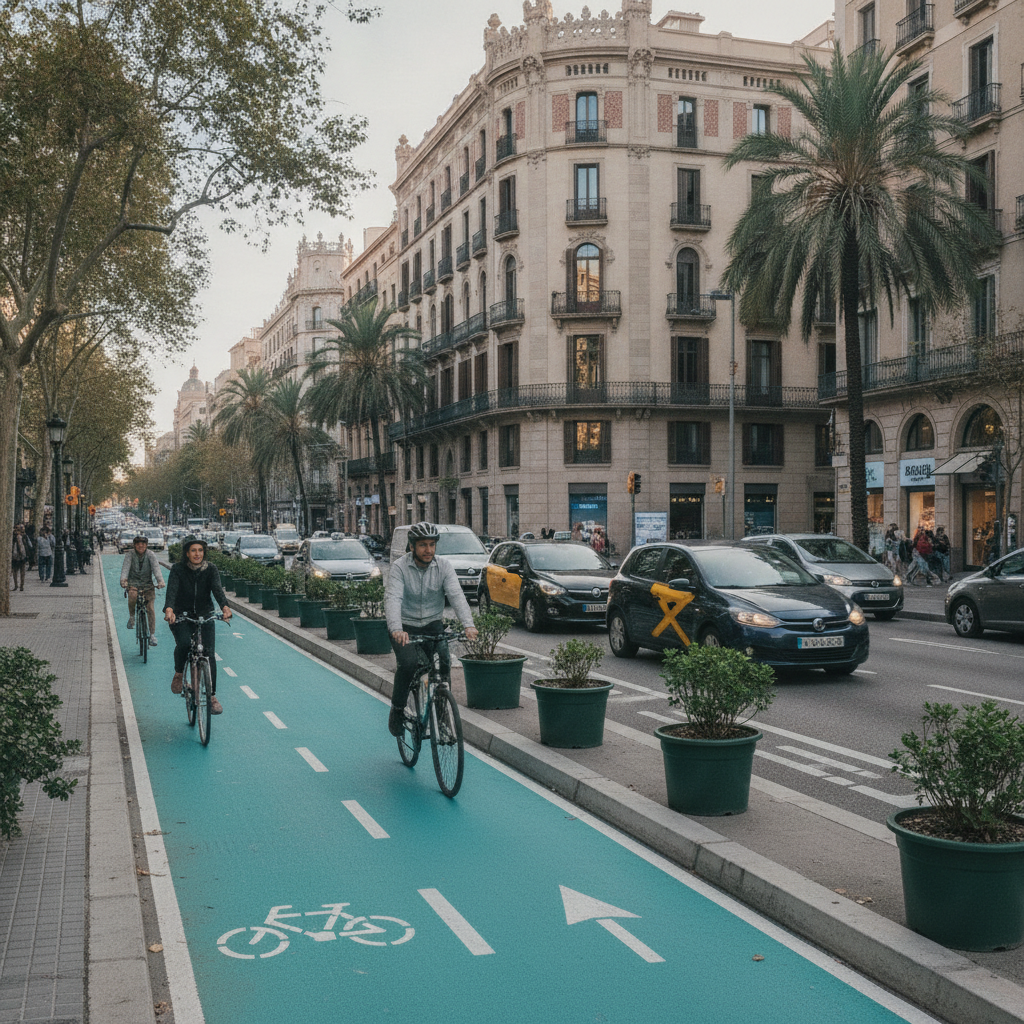 Barcelona amplía su red de carriles bici para reducir el uso del coche