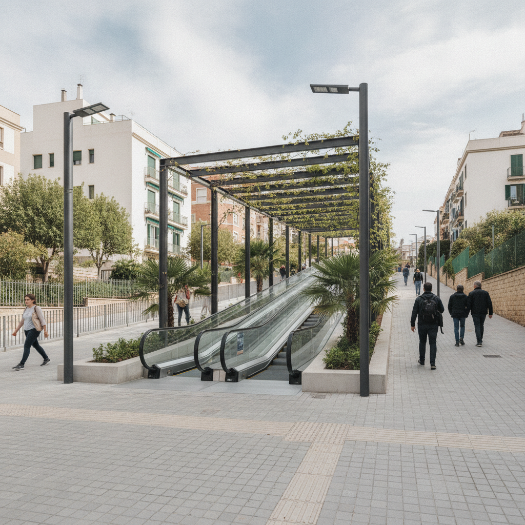 Barcelona estrena la seva primera rampa mecànica a Montbau per millorar l'accessibilitat