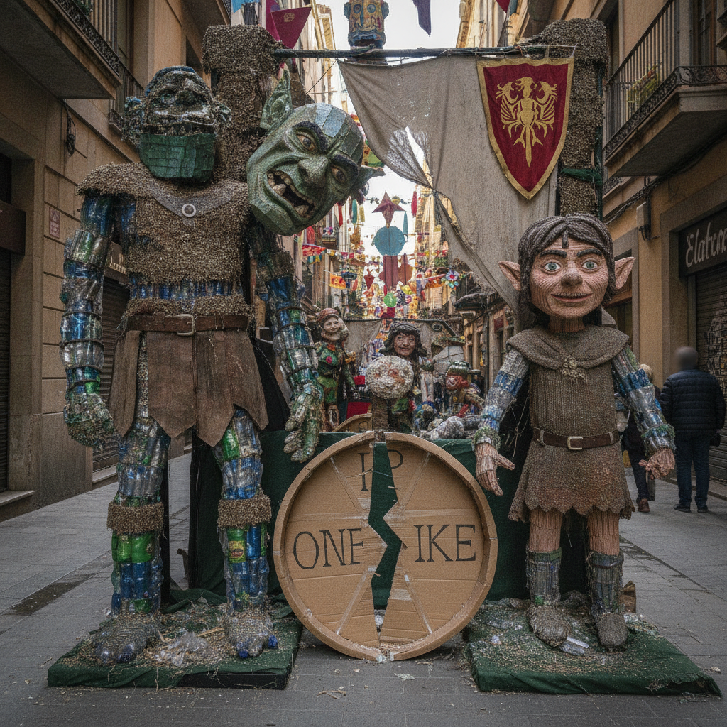 Fiestas de Gràcia 2026: Destrozos en decorados inspirados en 'El Señor de los Anillos'