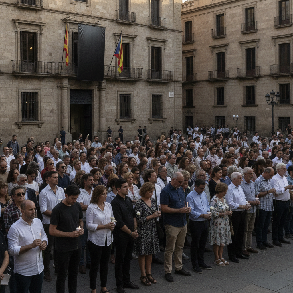 Barcelona conmemora el noveno aniversario del 17A con un emotivo homenaje en la plaza Sant Jaume