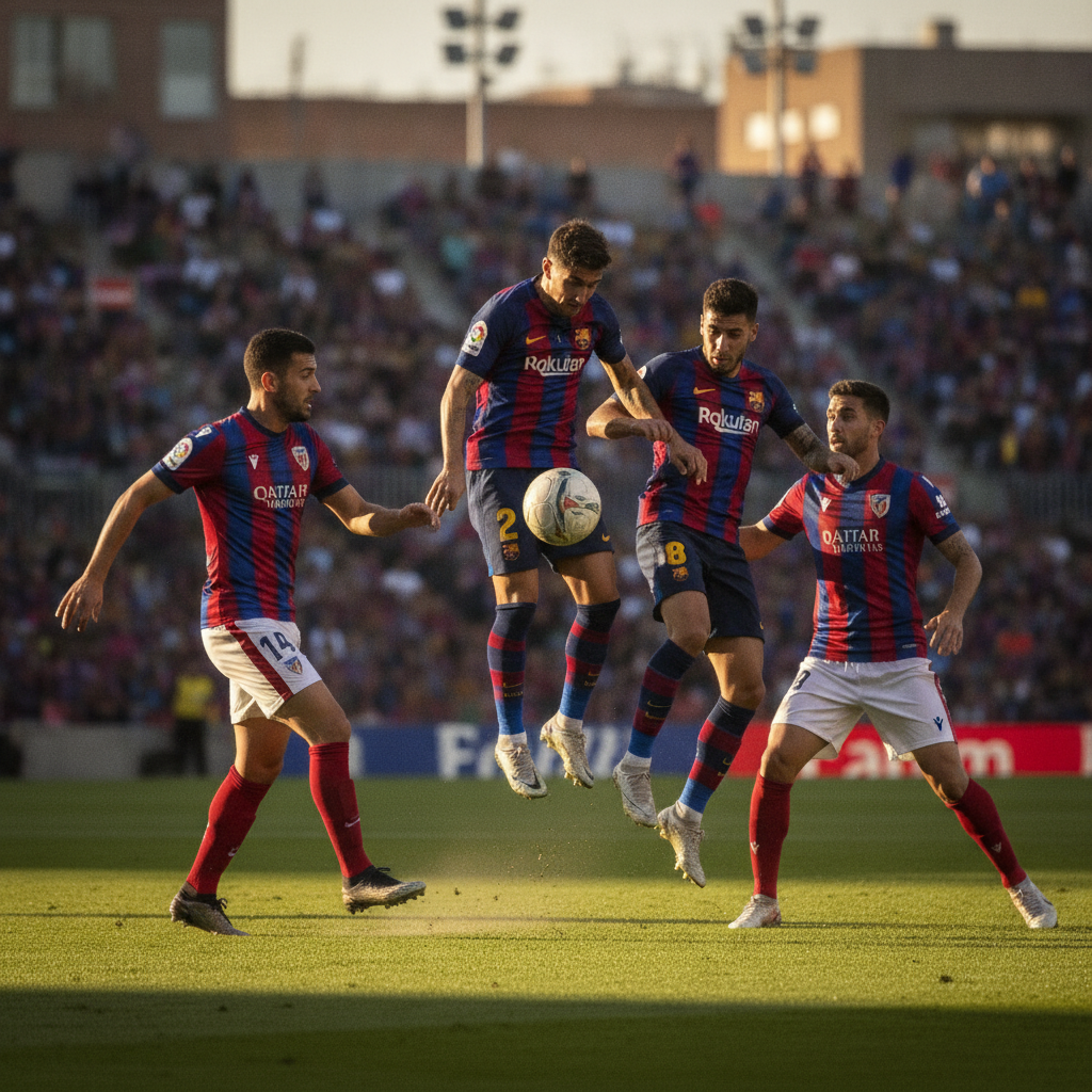 El Barça suma su sexta victoria liguera ante el Levante (2-4) tras un susto final