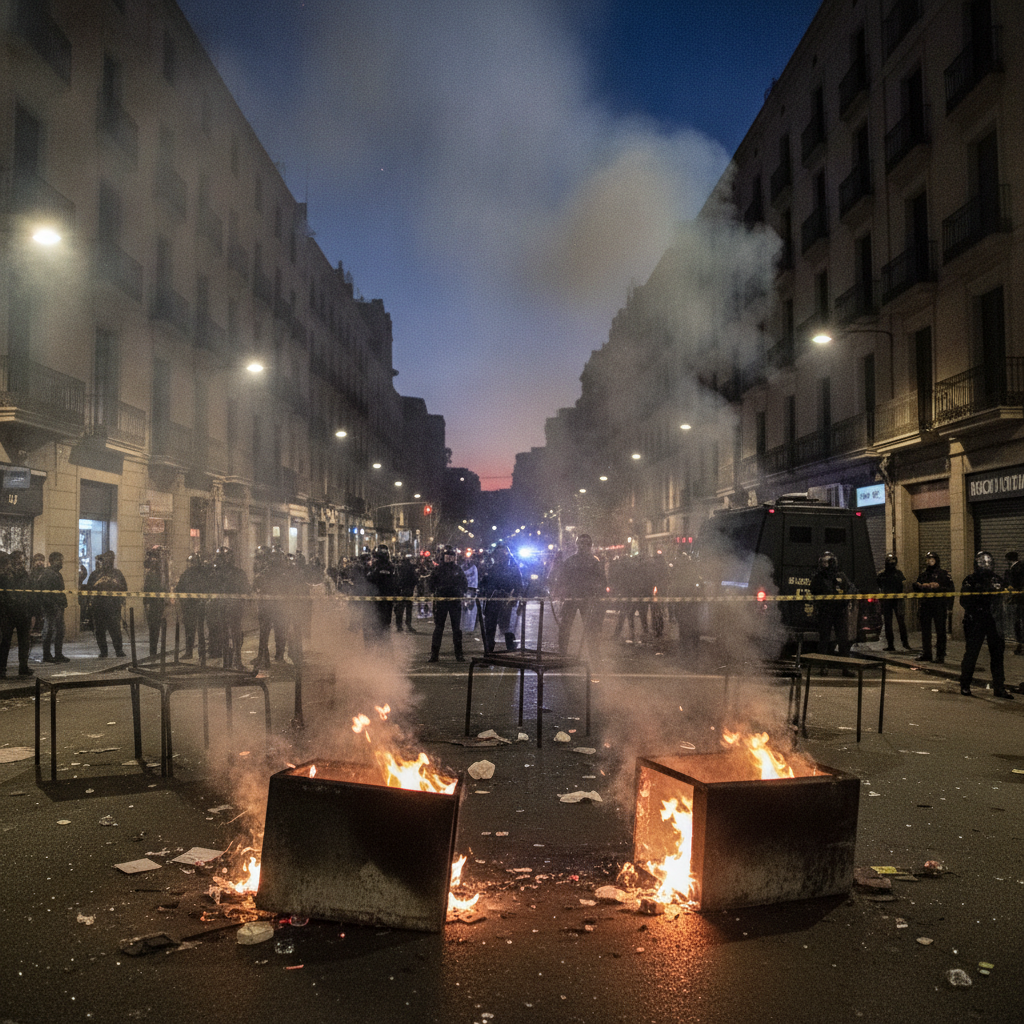 Disturbis a Barcelona: 13 detinguts i 30 mossos ferits lleus després d'una protesta per l'habitatge