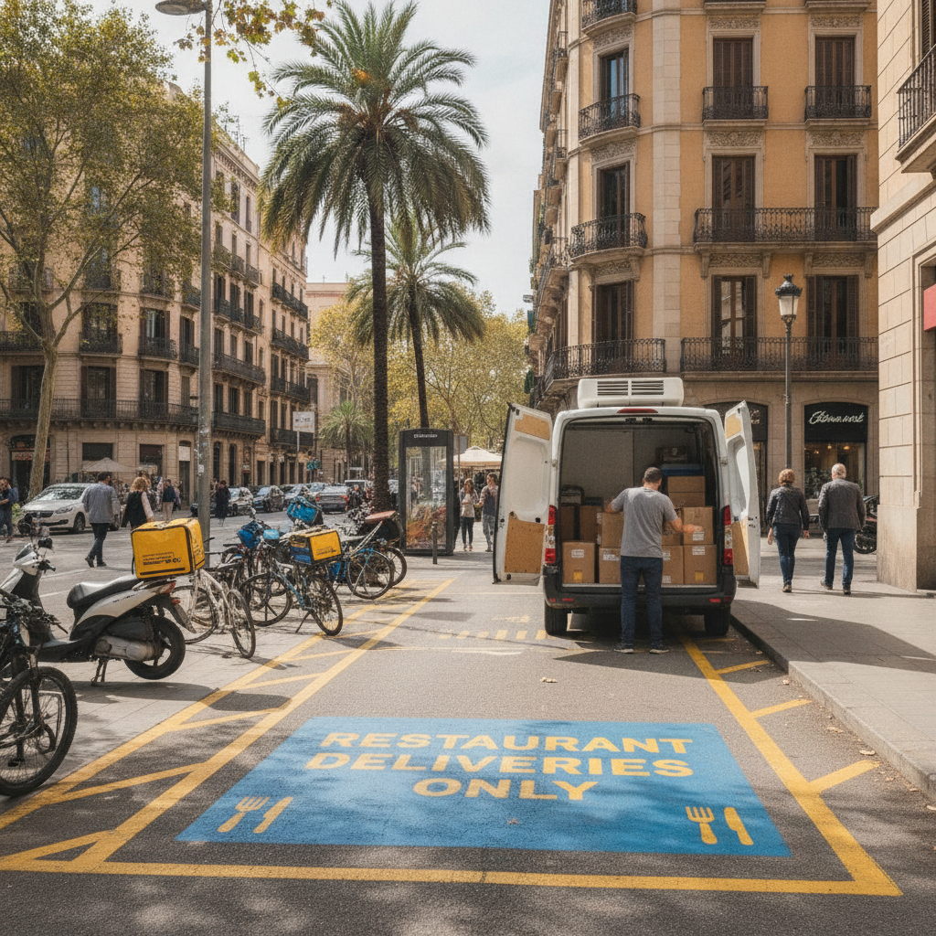 Barcelona estrena places de càrrega i descàrrega per a restaurants