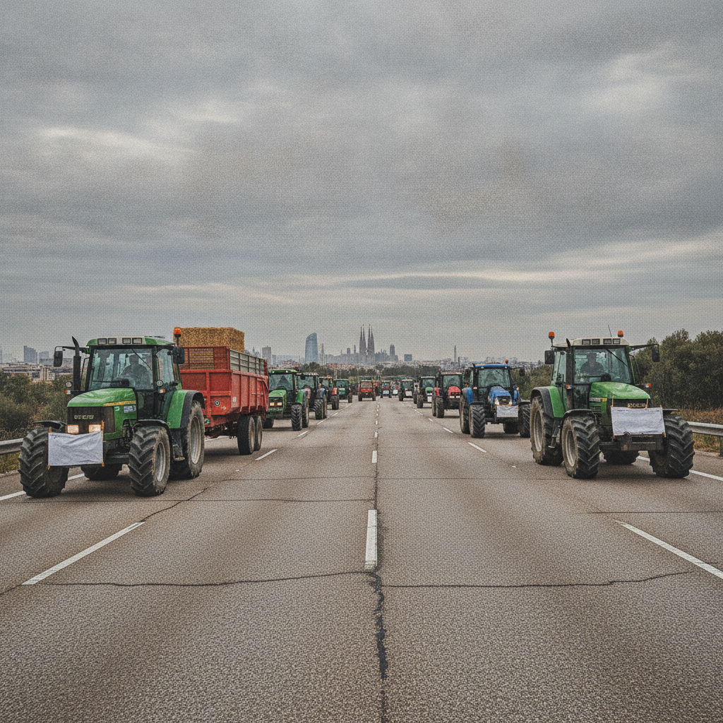 Tractorada a Barcelona: Agricultors catalans marxen cap a la ciutat per la crisi del sector